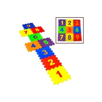 9 Parça Büyük Boy Rakamlı Sayılı Sünger Yapılı Oyun Karosu Yer Matı Puzzle Yapboz   -68803