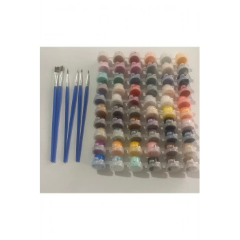 Akrilik Boya Seti 60 Renk + 6’lı Fırça Seti – (5 Ml X 60 Renk)