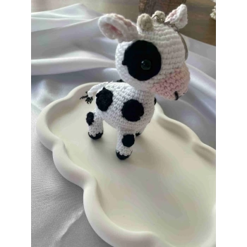 Amigurumi Anahtarlık  El Yapımı İnek 12 cm