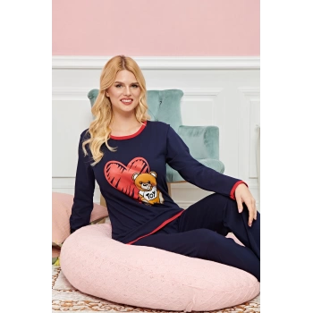 Bayan Uzun Kollu Pijama Takımı Model no 7600