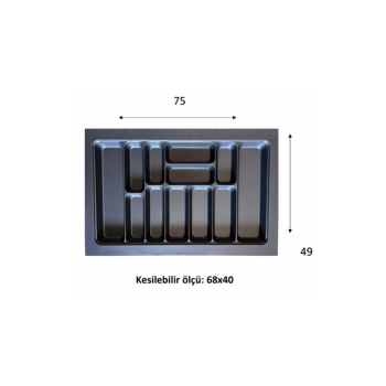 Eko Modüler Kaşıklık 76x49 Cm Antrasit Royaleks-70096