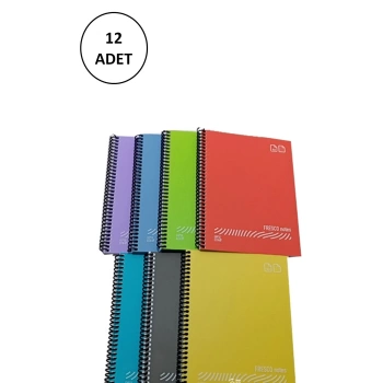 FRESCO Spiralli Plastik Kapak Defter A4 80 Yaprak Çizgili GP.3-4899000-2011