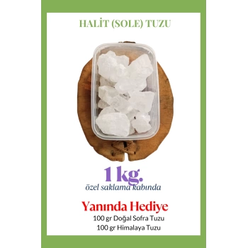 Halit Kristal Himalaya Tuzu 1 Kg. Berrak Kristal Tuz - Kristal Sole Tuzu Halit Tuz 1000 Gr. - HEDİYELİ