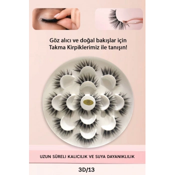İpek Takma Kirpik 7 Çift 3d-13 Uzun Yoğun Görünüm News Sfey 997516
