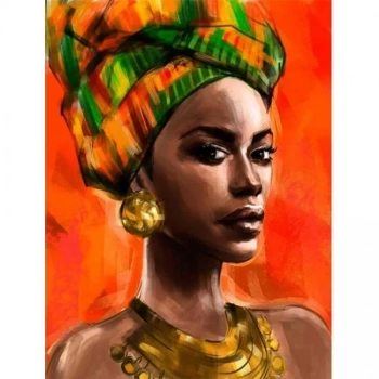 Kanvas Sayılarla Boyama Seti Kasnaklı-çerçeveli Afrikalı Güzel 7