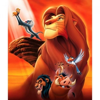 Kanvas Sayılarla Boyama Seti Kasnaklı-çerçeveli Aslan Kral Çizgi Film
