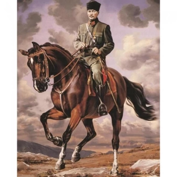 Kanvas Sayılarla Boyama Seti Kasnaklı-çerçeveli Atatürk