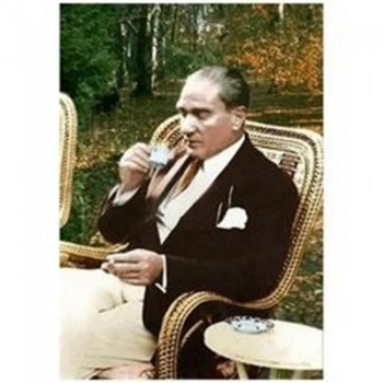Kanvas Sayılarla Boyama Seti Kasnaklı-çerçeveli Atatürk Kahve Keyfi