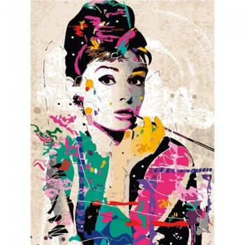 Kanvas Sayılarla Boyama Seti Kasnaklı-çerçeveli Audrey Hepburn