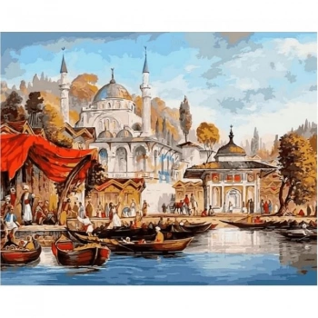 Kanvas Sayılarla Boyama Seti Kasnaklı-çerçeveli Bir Zamanlar İstanbul