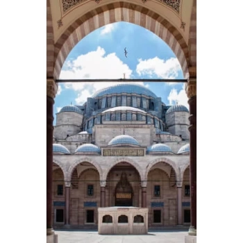 Kanvas Sayılarla Boyama Seti Kasnaklı-çerçeveli Cami Avlusu