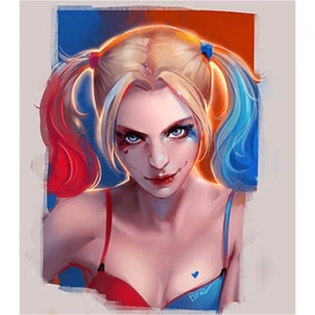 Kanvas Sayılarla Boyama Seti Kasnaklı-çerçeveli Harley Quinn