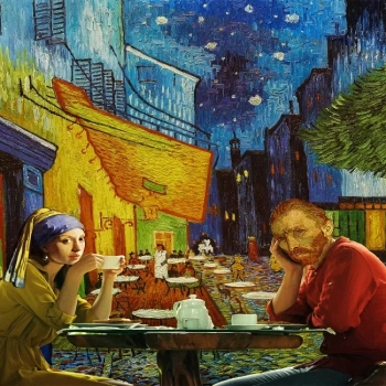 Kanvas Sayılarla Boyama Seti Kasnaklı-çerçeveli İnce Küpeli Kız Ve Gogh