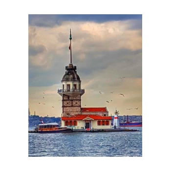 Kanvas Sayılarla Boyama Seti Kasnaklı-çerçeveli Kızkulesi 6