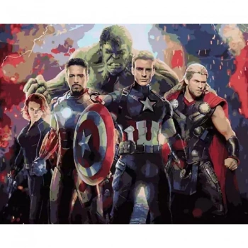 Kanvas Sayılarla Boyama Seti Kasnaklı-çerçeveli Marvel