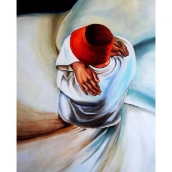 Kanvas Sayılarla Boyama Seti Kasnaklı-çerçeveli Mevlana Ve Şems