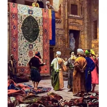 Kanvas Sayılarla Boyama Seti Kasnaklı-çerçeveli Osmanlı Halı Çarşısı