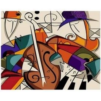 Kanvas Sayılarla Boyama Seti Kasnaklı-çerçeveli Picasso Müzik