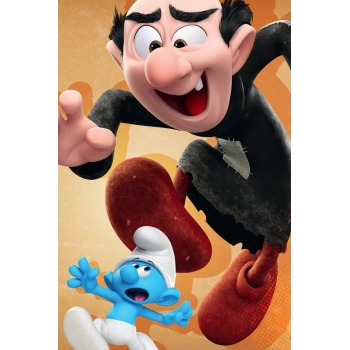 Kanvas Sayılarla Boyama Seti Kasnaklı-çerçeveli Şirinler Ve Gargamel Sayılarla Boyama