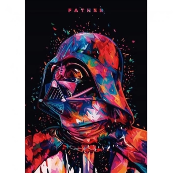 Kanvas Sayılarla Boyama Seti Kasnaklı-çerçeveli Starwars Darth Vader