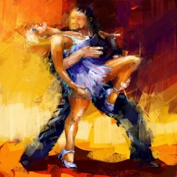Kanvas Sayılarla Boyama Seti Kasnaklı-çerçeveli Tango