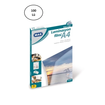 Mas 7706 A4 125 Micron 100 Adet Laminasyon Filmi