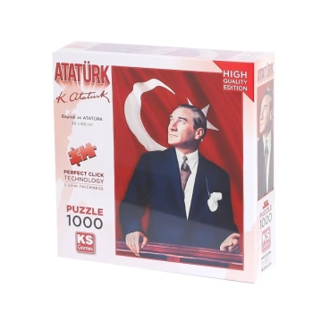 Nessiworld 20728 Atatürk ve Türk Bayrağı 1000 Parça Puzzle -KS Puzzle