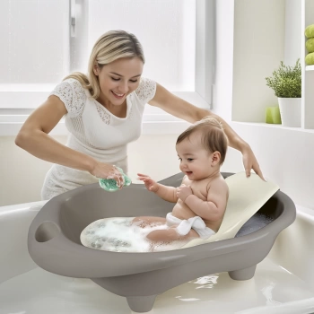 Nessiworld 7270 HİPPO OYUNCAK BEBEK YIKAMA KÜVETİ VE DESTEĞİ STONE GRİ