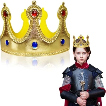 Nessiworld Altın Renk Eva Malzemeden İmal Çocuk Kral Tacı 57 cm