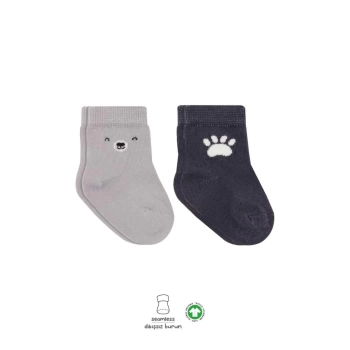 Nessiworld Bistyle Bear Penye Soket Çorap 2Li BS10116 Gri