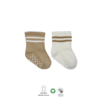 Nessiworld Bistyle Çemberli Kaymaz Soket Çorap 2Li BS10125 Bej-Ekru