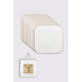 Nessiworld  Bistyle Organik 28x28 10Lu Penye Mendil 90101 Ekru
