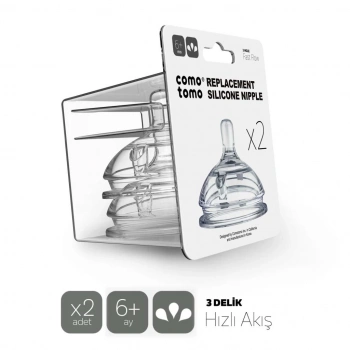Nessiworld  Comotomo Silikon 2Li Biberon Emziği Hızlı Akış 6+ Ay