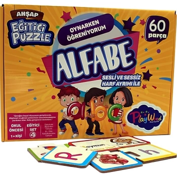 NessiWorld Eğitici Ahşap Puzzle Alfabe