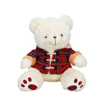 Nessiworld  Ekose Elbiseli Peluş Ayı 45 cm