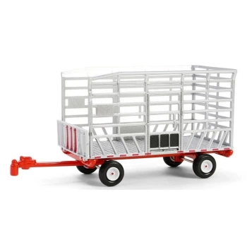 Nessiworld Greenlight 1/64 Down on the Farm Series 9- Silver & Red Bale Throw Wagon