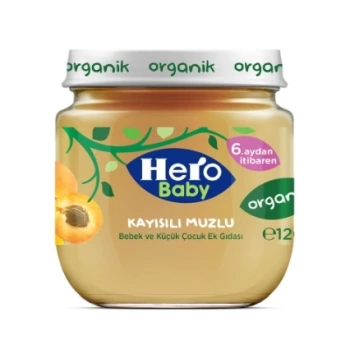 Nessiworld Hero Baby Organik Kayısı Muz Püresi Kavanoz Mama 120 Gr