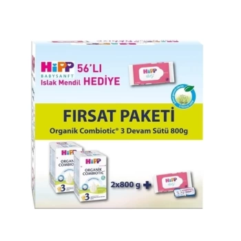 Nessiworld Hipp 3 Organik Combiotic Bebek Sütü 800 Gr X2 Islak Mendil Hediyeli