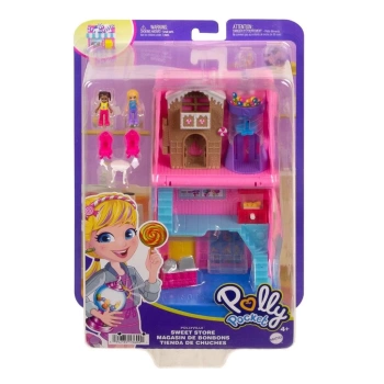 Nessiworld  HNB03 Polly Pocket Pollyville Şeker Dükkanı Oyun Seti