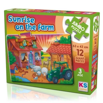 NessiWorld KS Games Sunrise On The Farm 12 Parça Puzzle