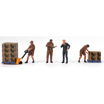 Nessiworld Mini Gt 1/64 Metal Figurine: UPS Driver and Workers