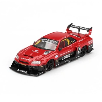 Nessiworld Mini GT 1/64 Nissan LB-ER34 Super Silhouette SKYLINE Red/Black