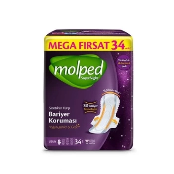 Nessiworld  Molped SüperNight Uzun Ped Mega 34 Adet