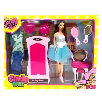 NessiWorld Oydaş Cindy Doll Dolaplı Makyaj Masalı Bebek 02453