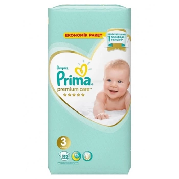 Nessiworld Prima Premium Care Bebek Bezi Ekonomik Paket 3 Beden 52 Adet