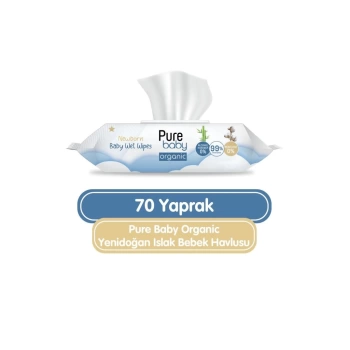 Nessiworld  Pure Baby Organic Yenidoğan Islak Havlu Mendil 70 Yaprak