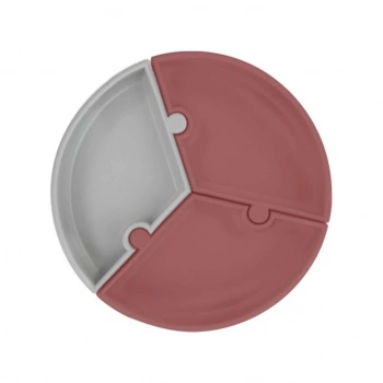 Nessiworld   Puzzle Vakum Tabanlı Silikon Tabak Velvet Rose / Powder Grey