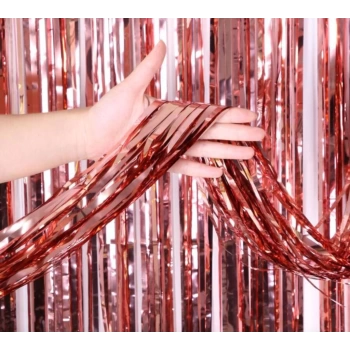 Nessiworld Rose Gold Püsküllü Kapı Perdesi - Parti, Bekarlığa Veda, Doğum Günü 1x2 m