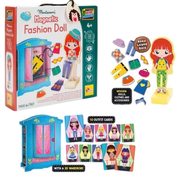 Nessiworld Tahta Manyetik Moda Bebeği 50 Parça