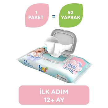 Nessiworld Uni Baby İlk Adım Islak Havlu Mendil 52 Yaprak